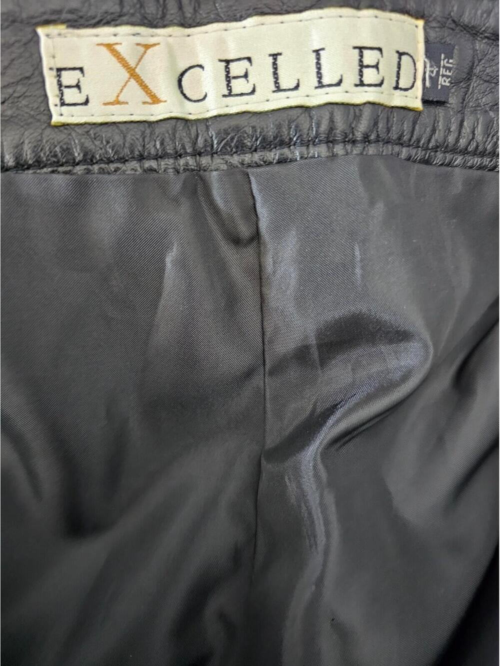 Vintage Women's Excelled Leather Pants Straight Leg Black Size 4 REG Zip Fly - Picture 2 of 16